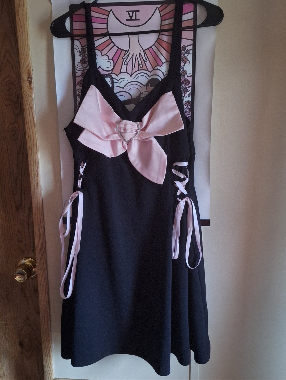 Black And Pink Bow Dress